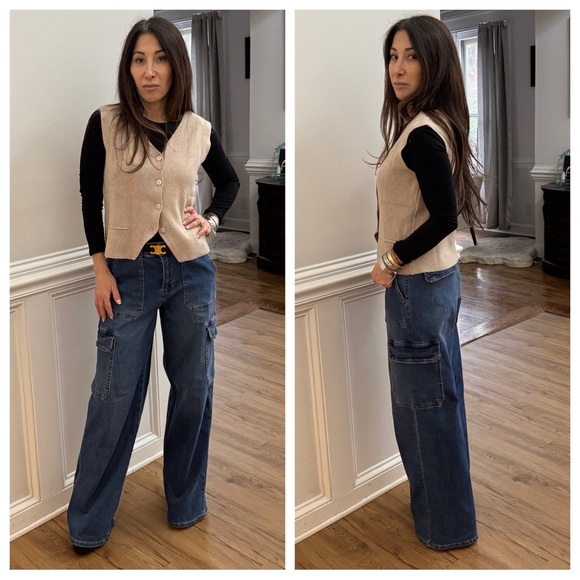 MADE IN ITALY CHIC KNIT BUTTON DOWN VEST - Picture 2 of 3